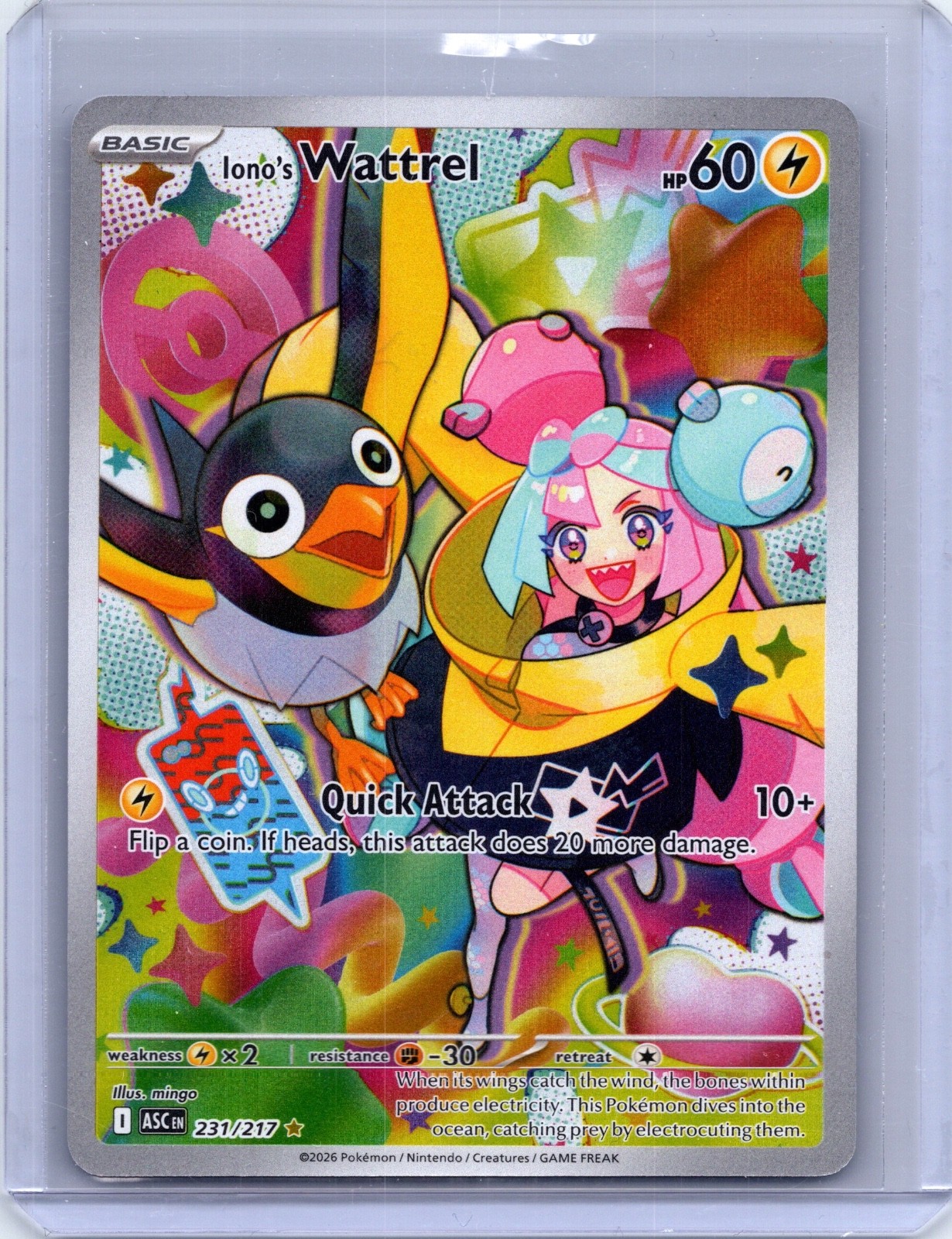 Iono’s Wattrel Holo Illustration Rare ME: Ascended Heroes 231/217 NM