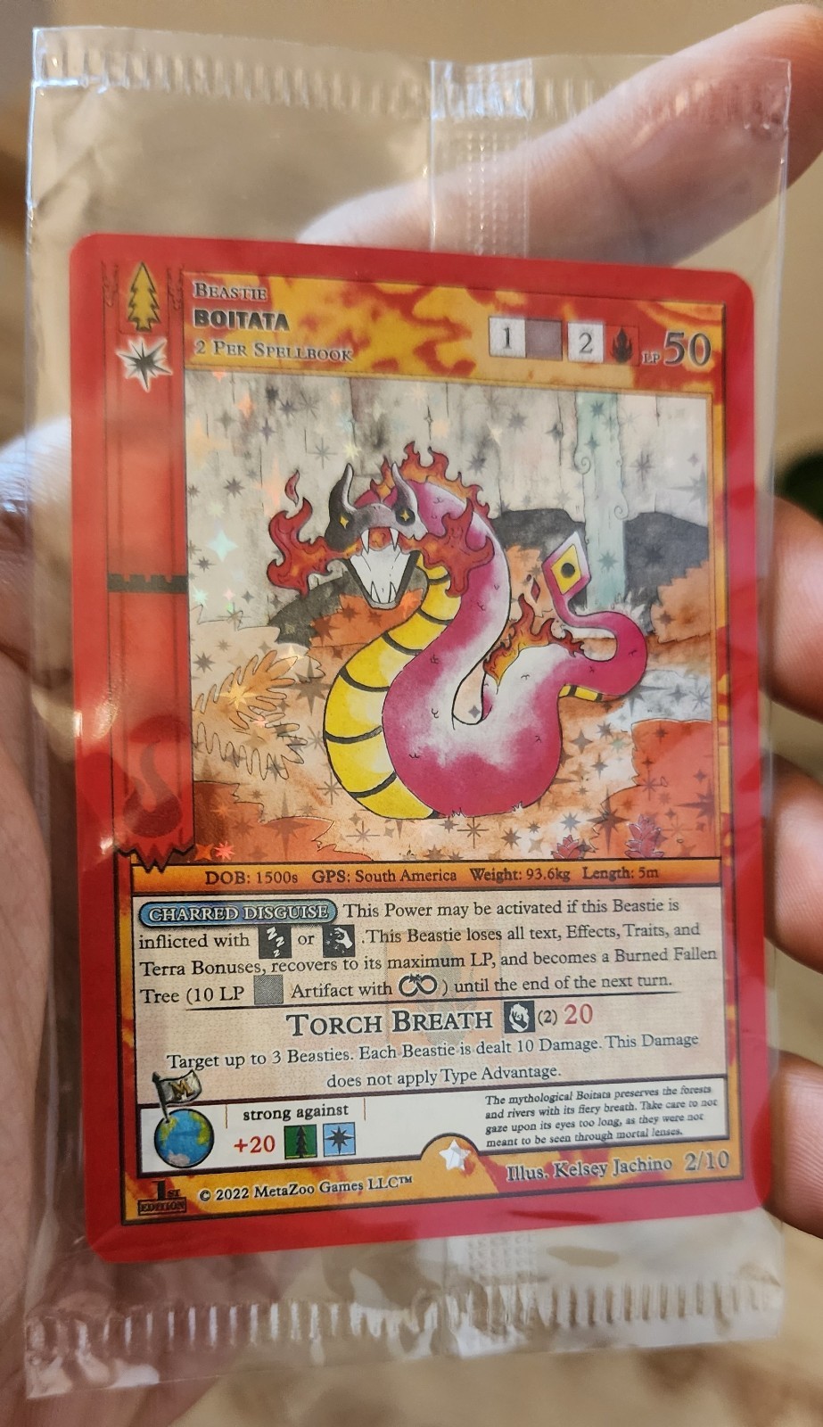 Never seen before MetaZoo Boitata- Full Holo, 1st Ed, NM/MINT Ultra Rare Sealed