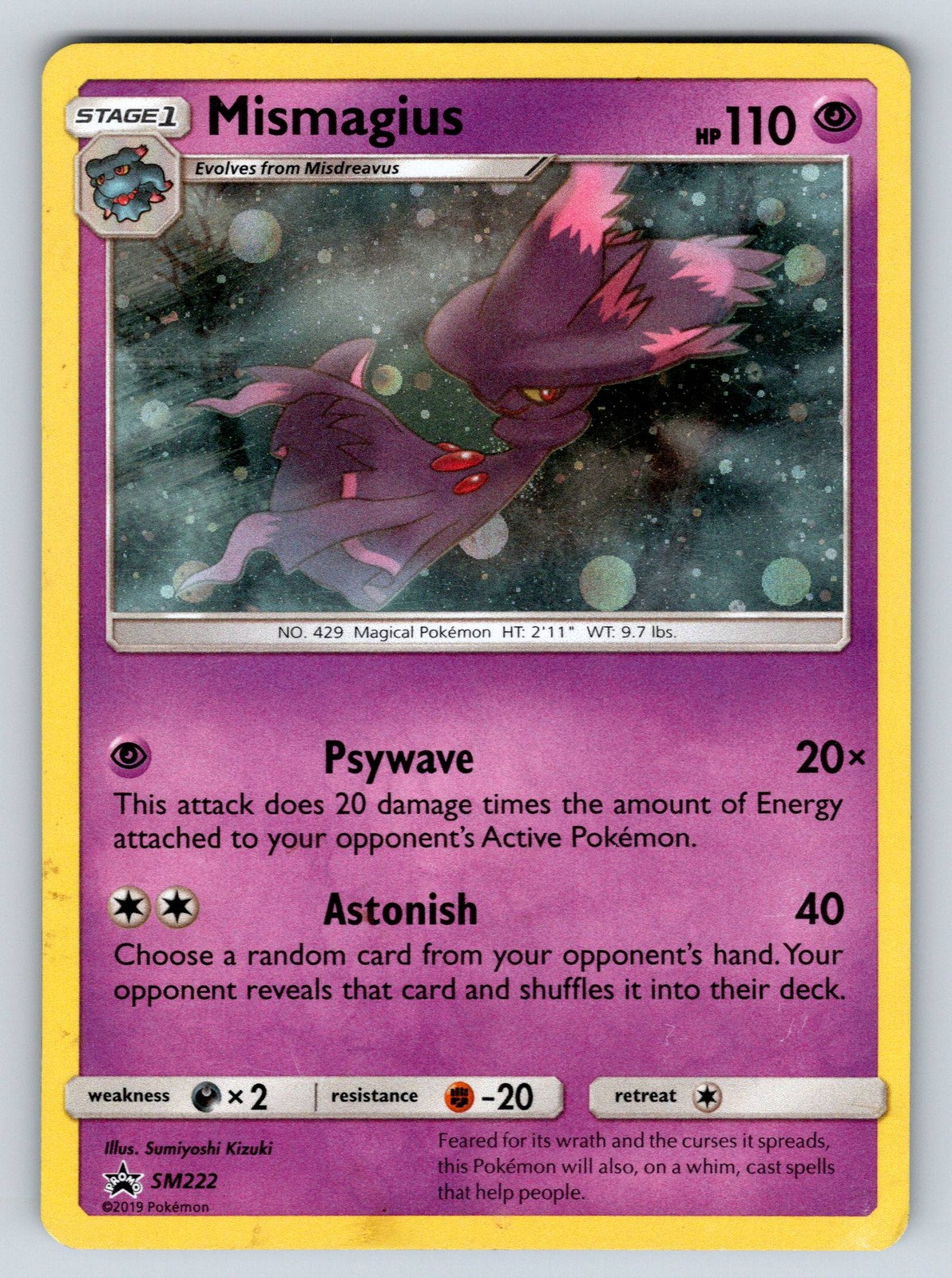Holofoil Mismagius SM222 SM Promos DM