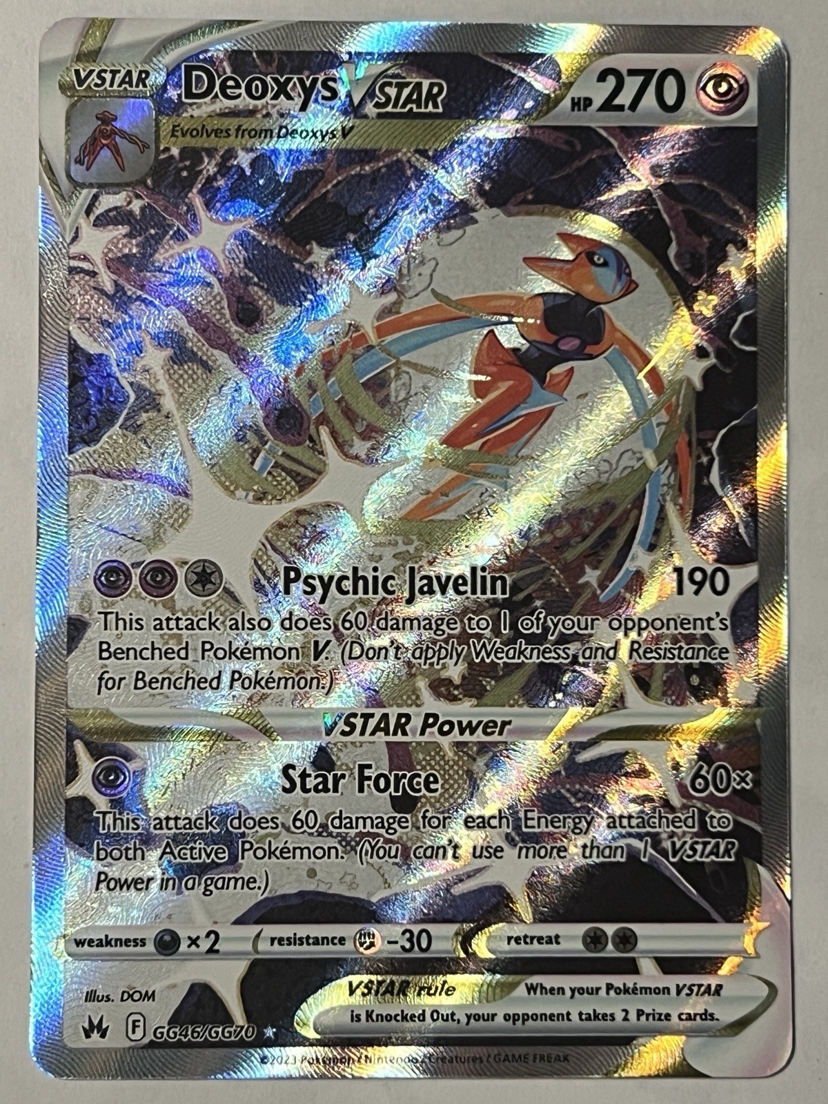 Pokémon Deoxys VSTAR Ultra Rare – Crown Zenith GG46/GG70 – MINT – FREE SHIPPING