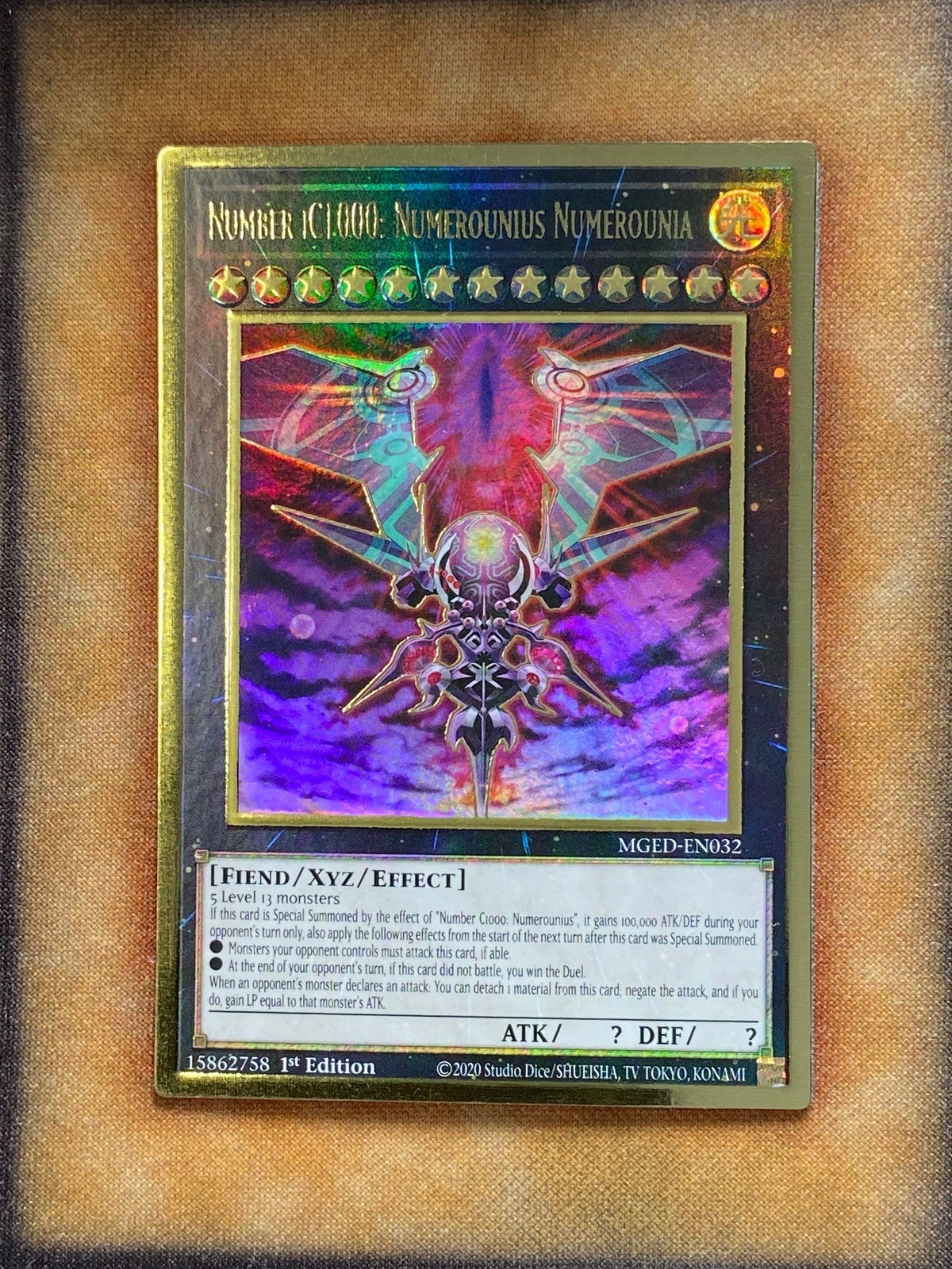 Yugioh Number iC1000: Numerounius Numerounia MGED-EN032 Gold Rare 1st Ed NM