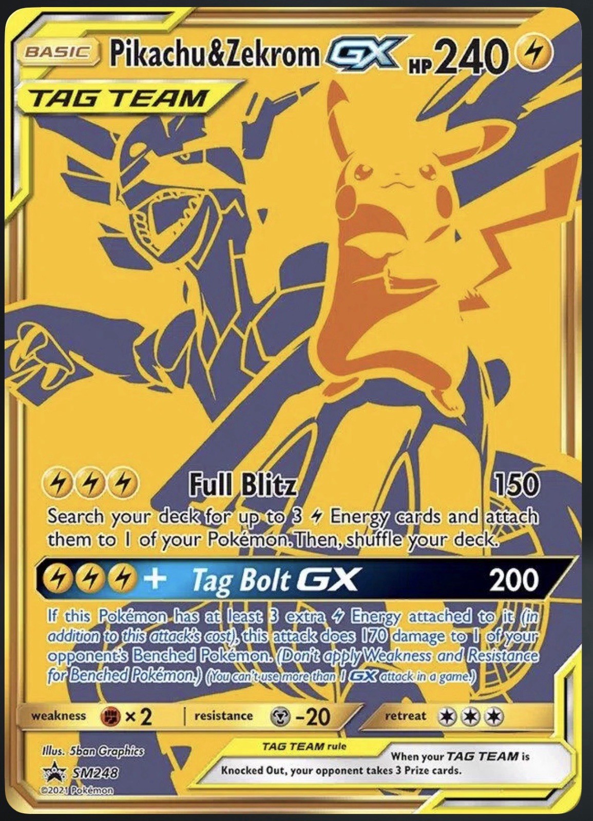 Pikachu & Zekrom GX SM248 Sm Holo