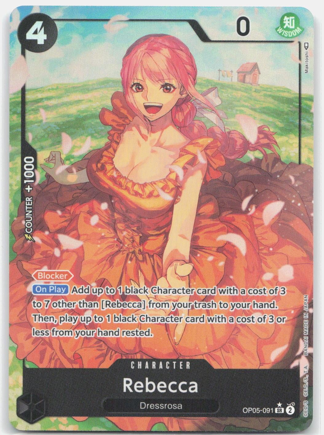 Rebecca (Alternate Art) OP05-091 FOIL SR Awakening of the New Era One Piece NM