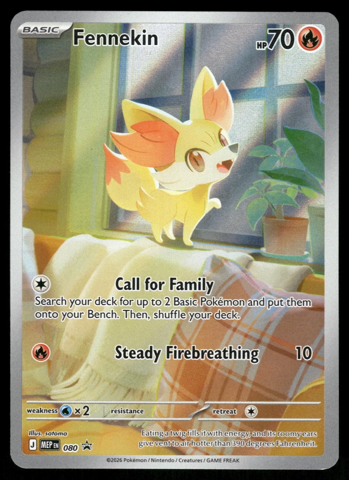 Fennekin 080 Holo Promo ME: Mega Evolution Promo Pokemon Near Mint