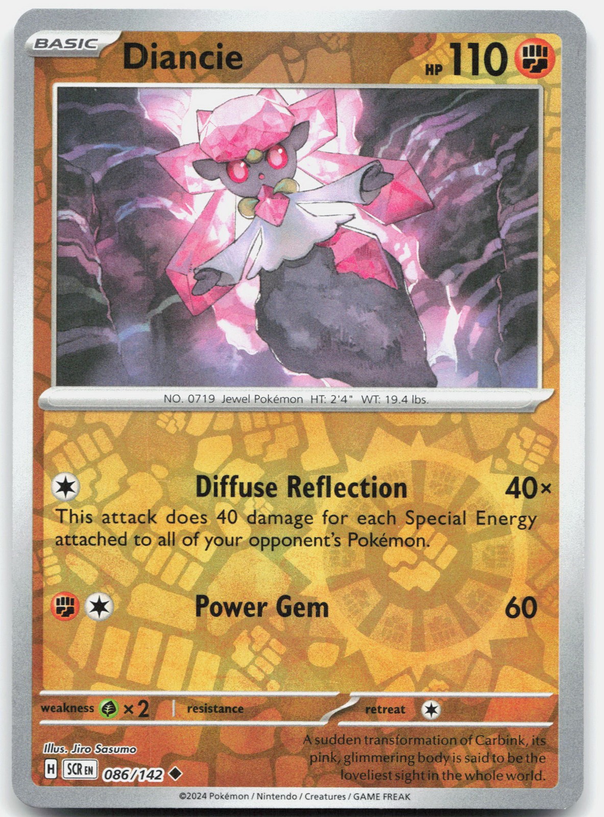 Diancie Reverse Holo SV07: Stellar Crown 086/142 NM Jiro Sasumo