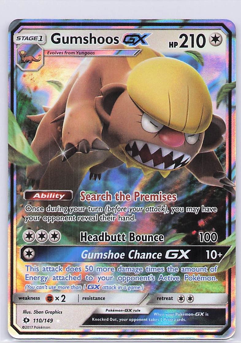 Gumshoos GX Holo Ultra Rare SM Base Set 110/149 NM
