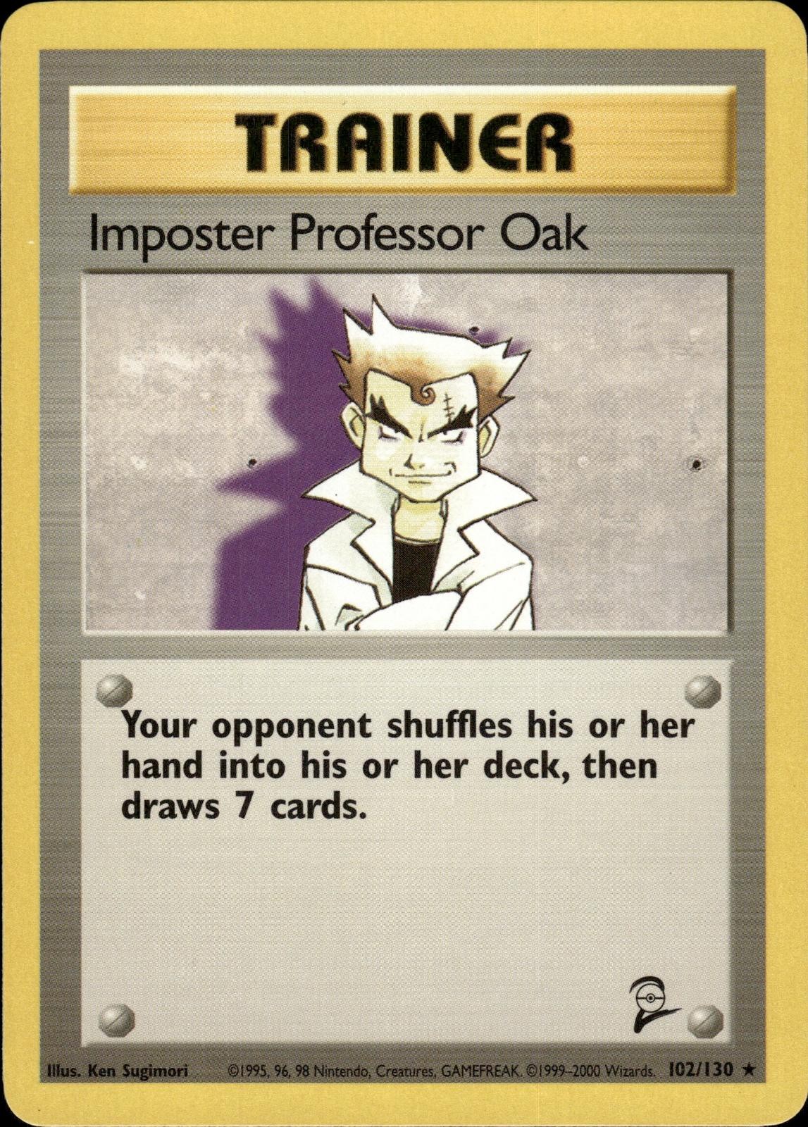 Pokemon Base Set 2 Rare Imposter Professor Oak 102/130 – Near Mint (NM)