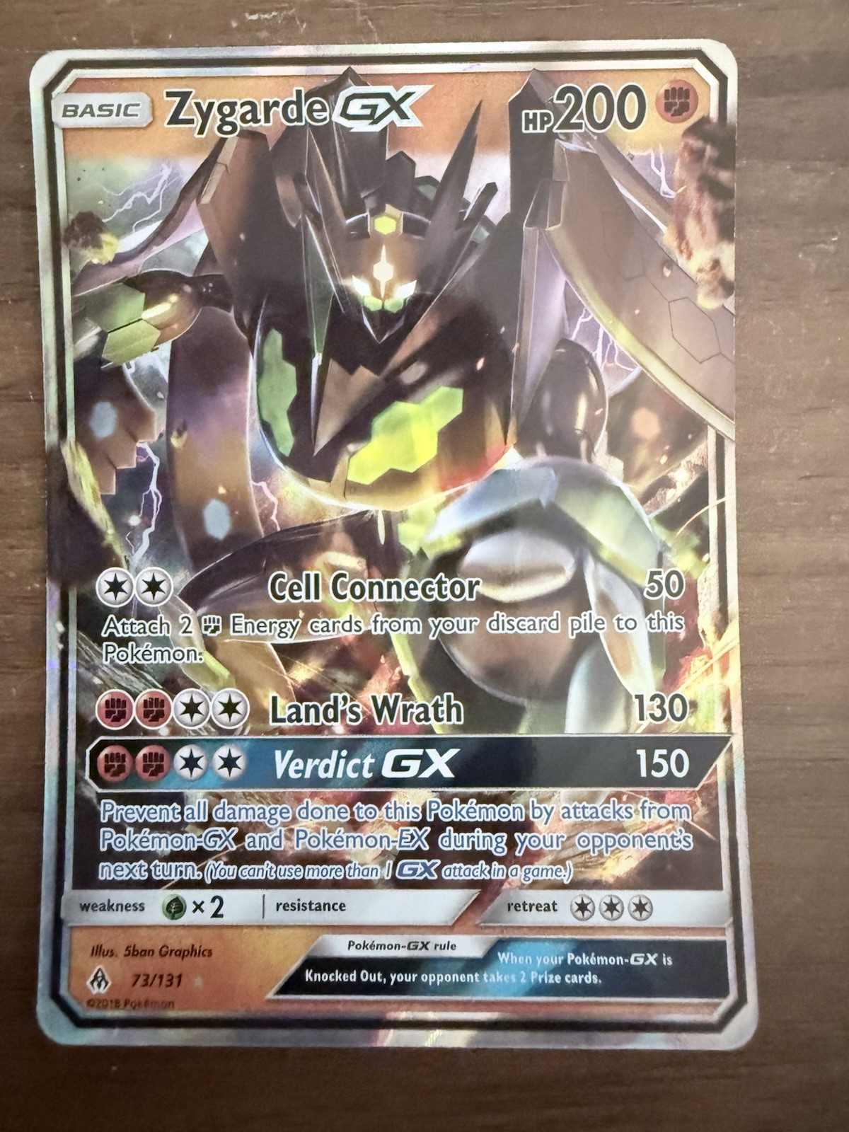 Pokémon TCG Forbidden Light Zygarde GX Ultra Rare Holo Card 73/131