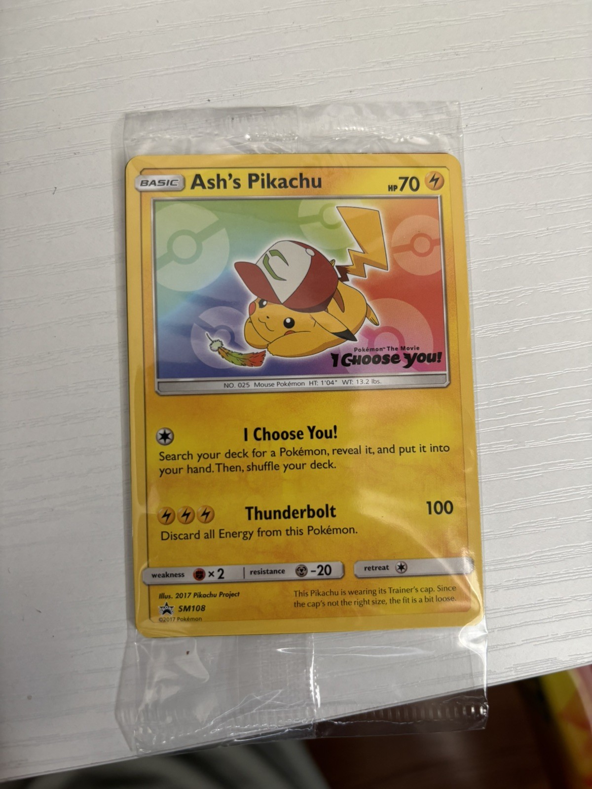 The Pokémon Company Ash’s Pikachu SM108 SM Black Star Promo English 2017 Sealed
