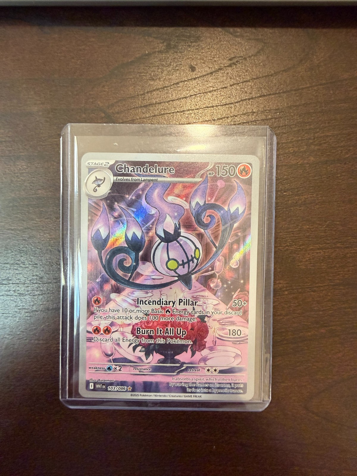 Chandelure 103/086 White Flare Holo Full Art Pokemon Card English