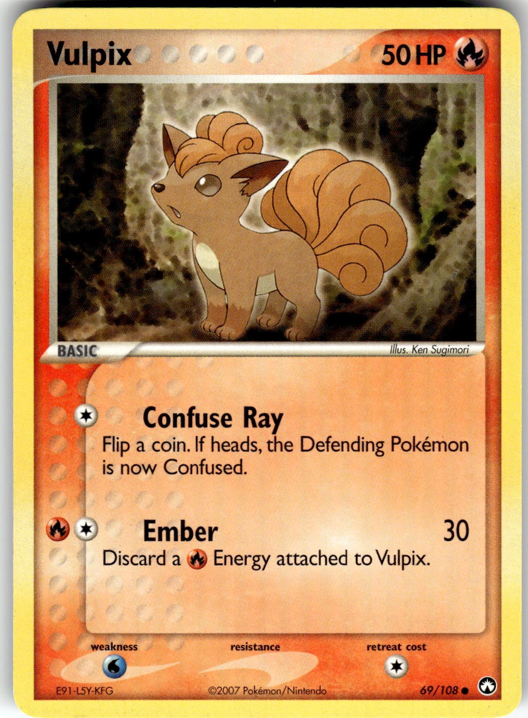 Vulpix Power Keepers 69/108 2007 NM