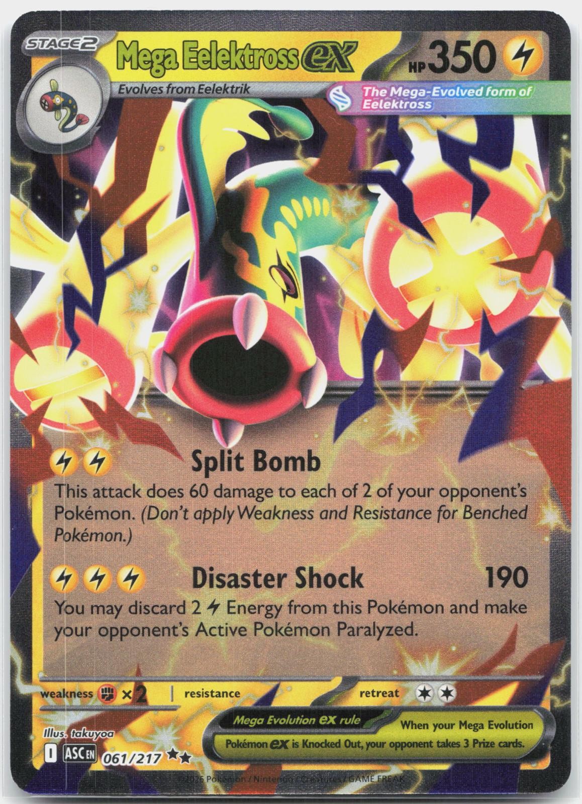 Mega Eelektross ex 061/217 Double Rare Ascended Heroes Pokemon Holo NM/M