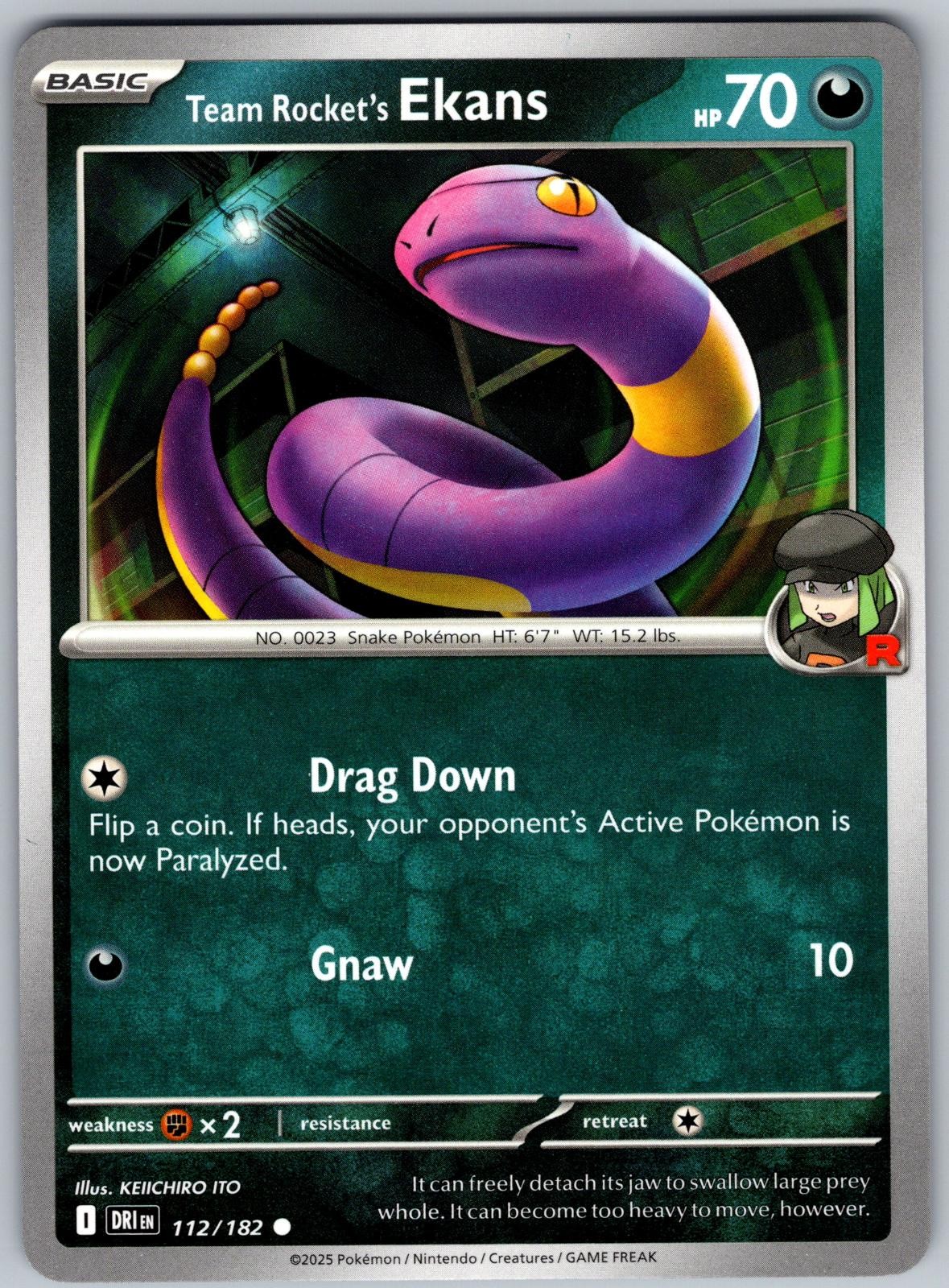 Team Rocket’s Ekans 112/182 Common Destined Rivals Pokemon Near Mint