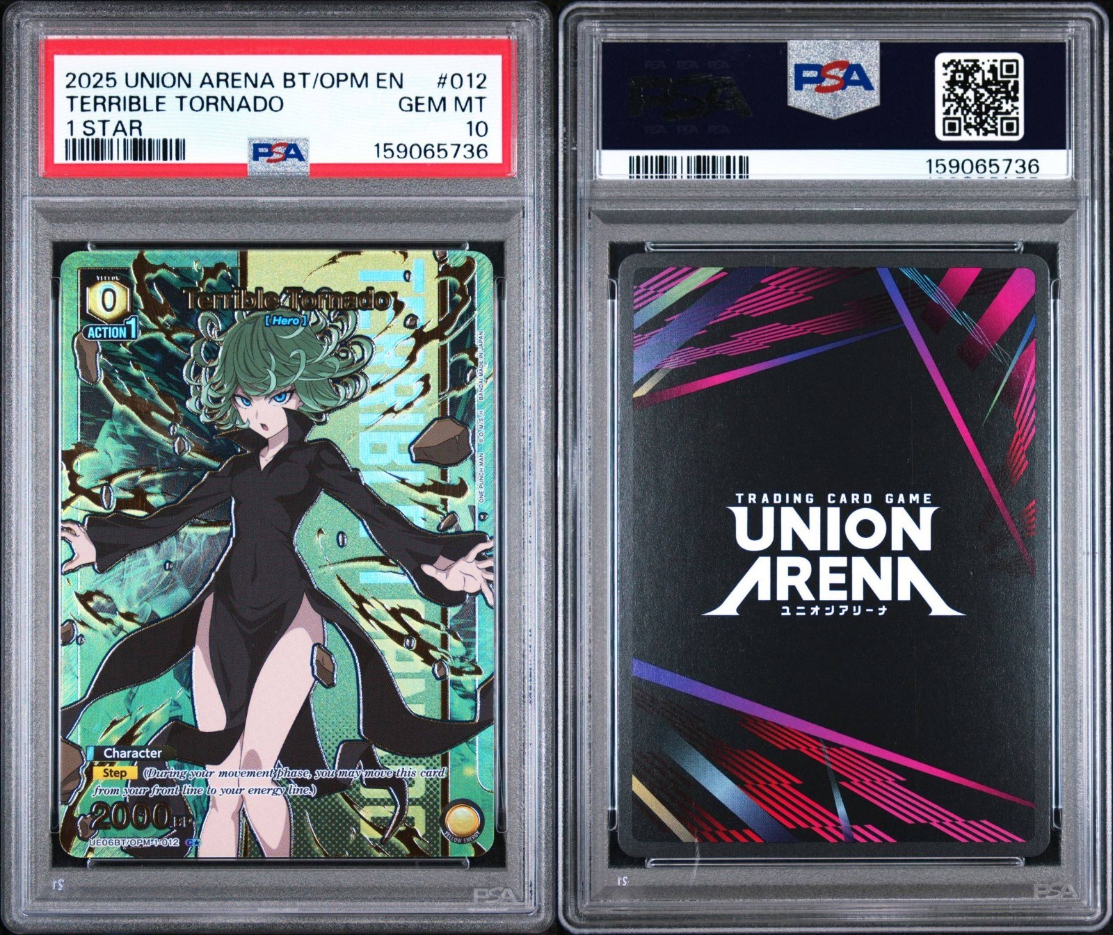 Union Arena TCG – PSA 10 Terrible Tornado (C*) UE06BT/OPM-1-012 One Punch Man