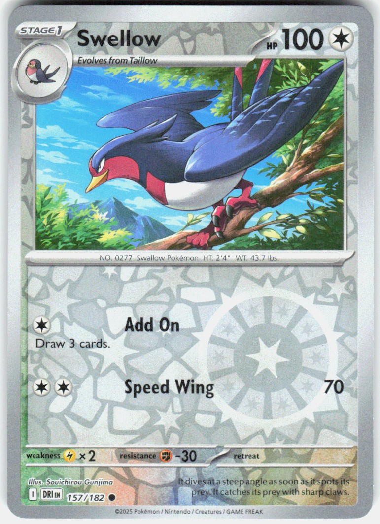 SWELLOW 157/182 POKEMON C DESTINED RIVALS SOUICHIROU GUNJIMA NM/M