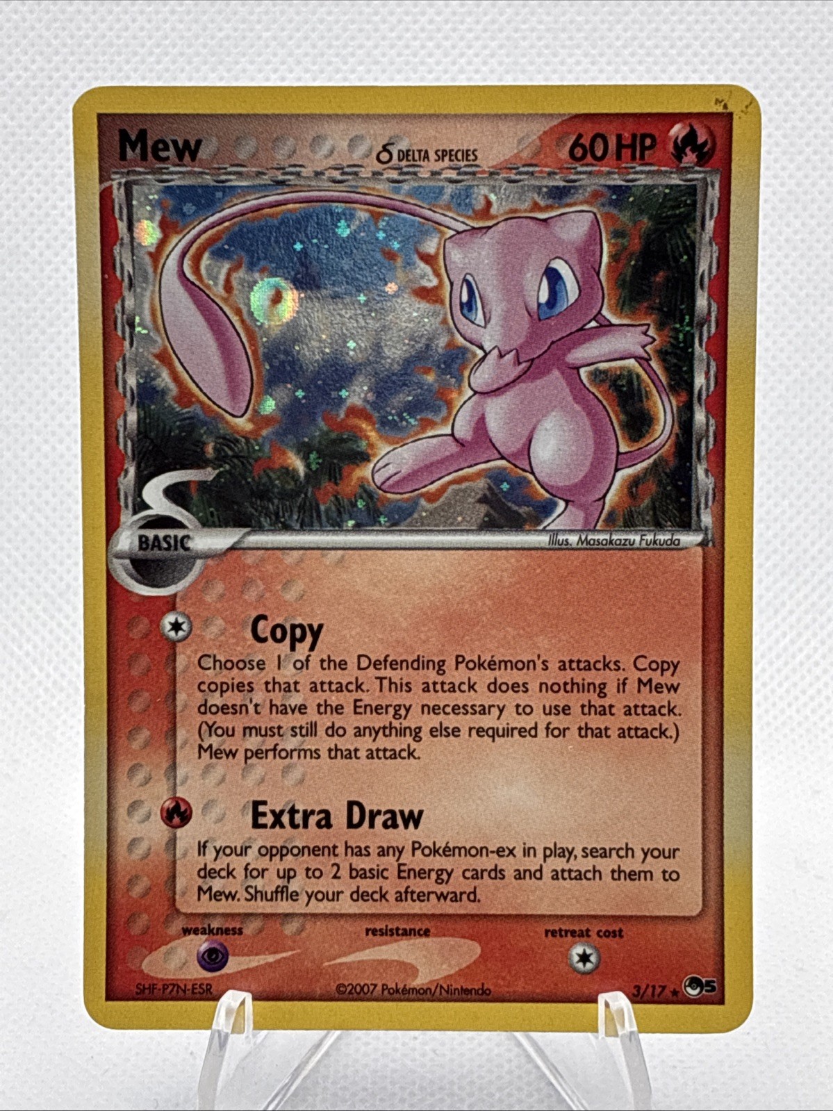 Pokémon Mew 003/017 Error Back Misprint POP Series 5 Holo Rare – Lp/Mp