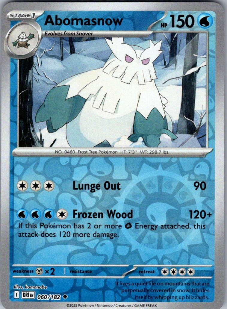 Abomasnow Reverse Holo Uncommon SV10: Destined Rivals 060/182 NM
