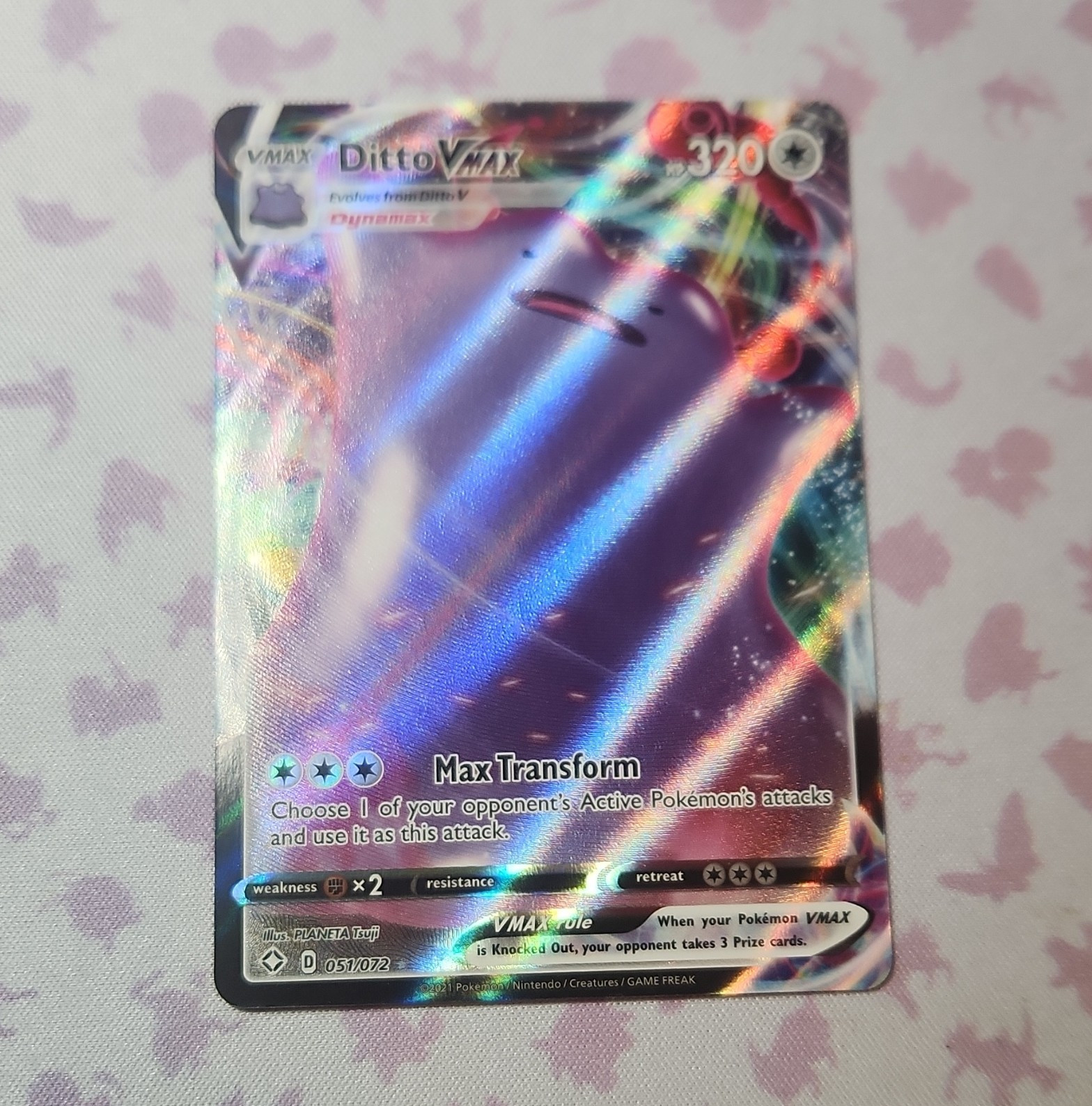 The Pokémon Company Ditto VMAX 051/072 Shining Fates Ultra Rare Holo Eng 320 HP
