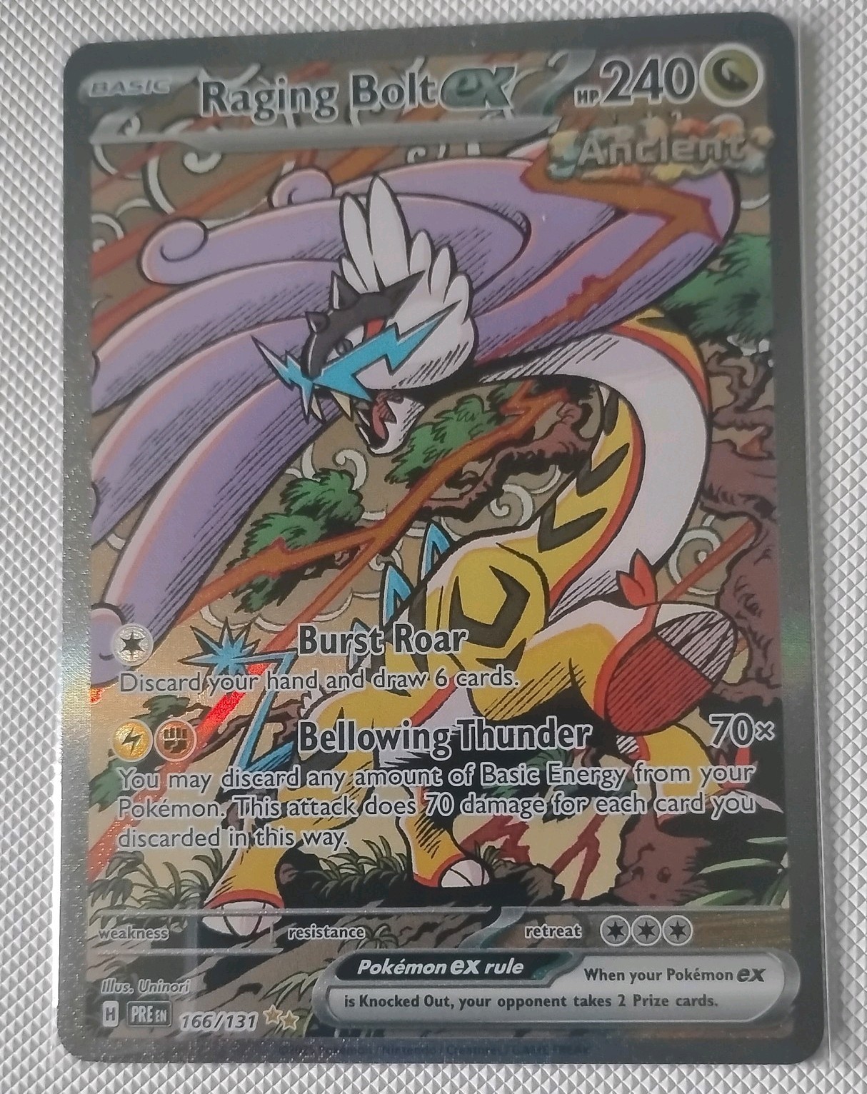 Pokémon TCG Raging Bolt EX Prismatic Evolutions SIR 166/131 NM