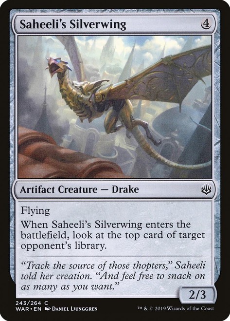 Saheeli’s Silverwing 243 WAR MTG Drake Flying Common Ljunggren 2019