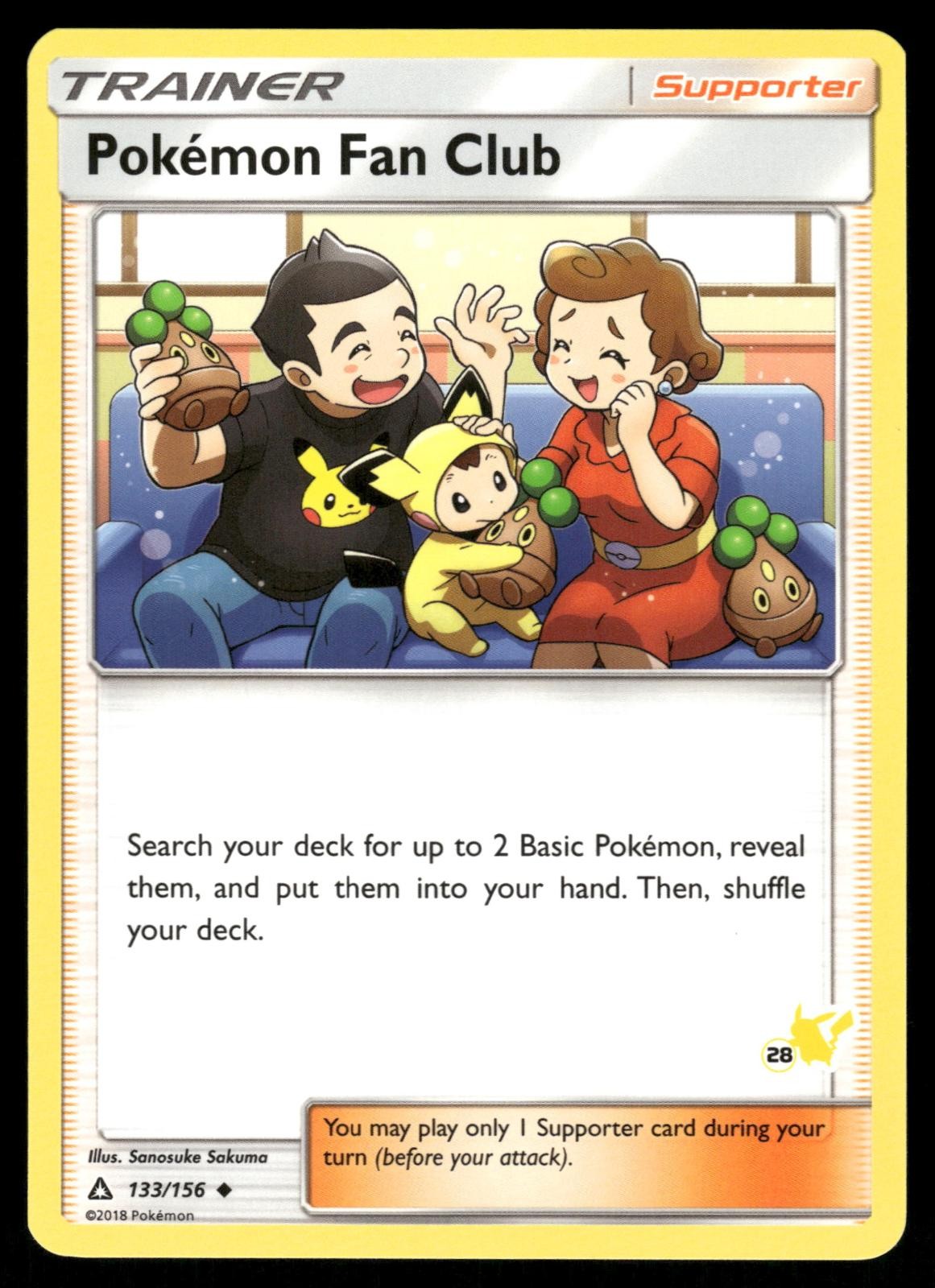 Pokemon Fan Club (#28 Pikachu Stamped) 133/156 Promo Battle Academy Pokemon NM