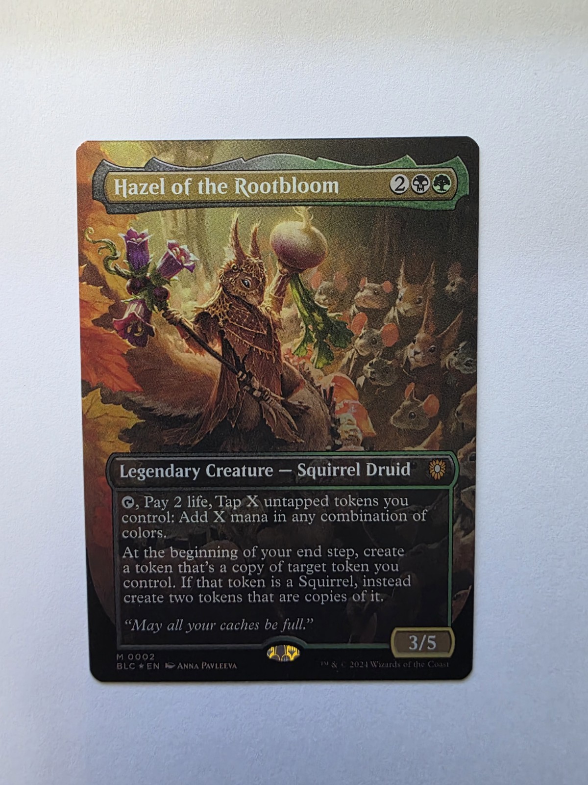 Hazel of the Rootbloom (Borderless) – 2 – NM Foil – Commander: Bloomburrow – MTG