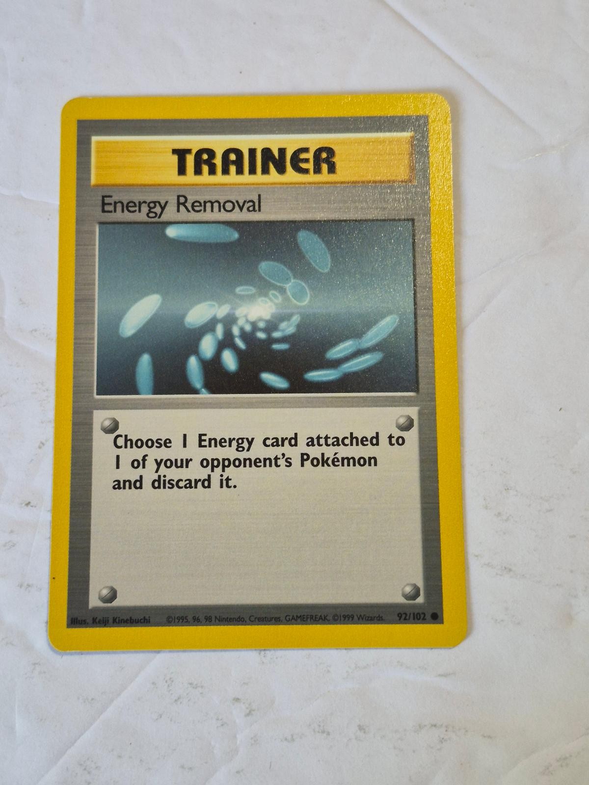 Energy Removal 92/102 Common Base Set Unlimited Pokemon Lightly Played