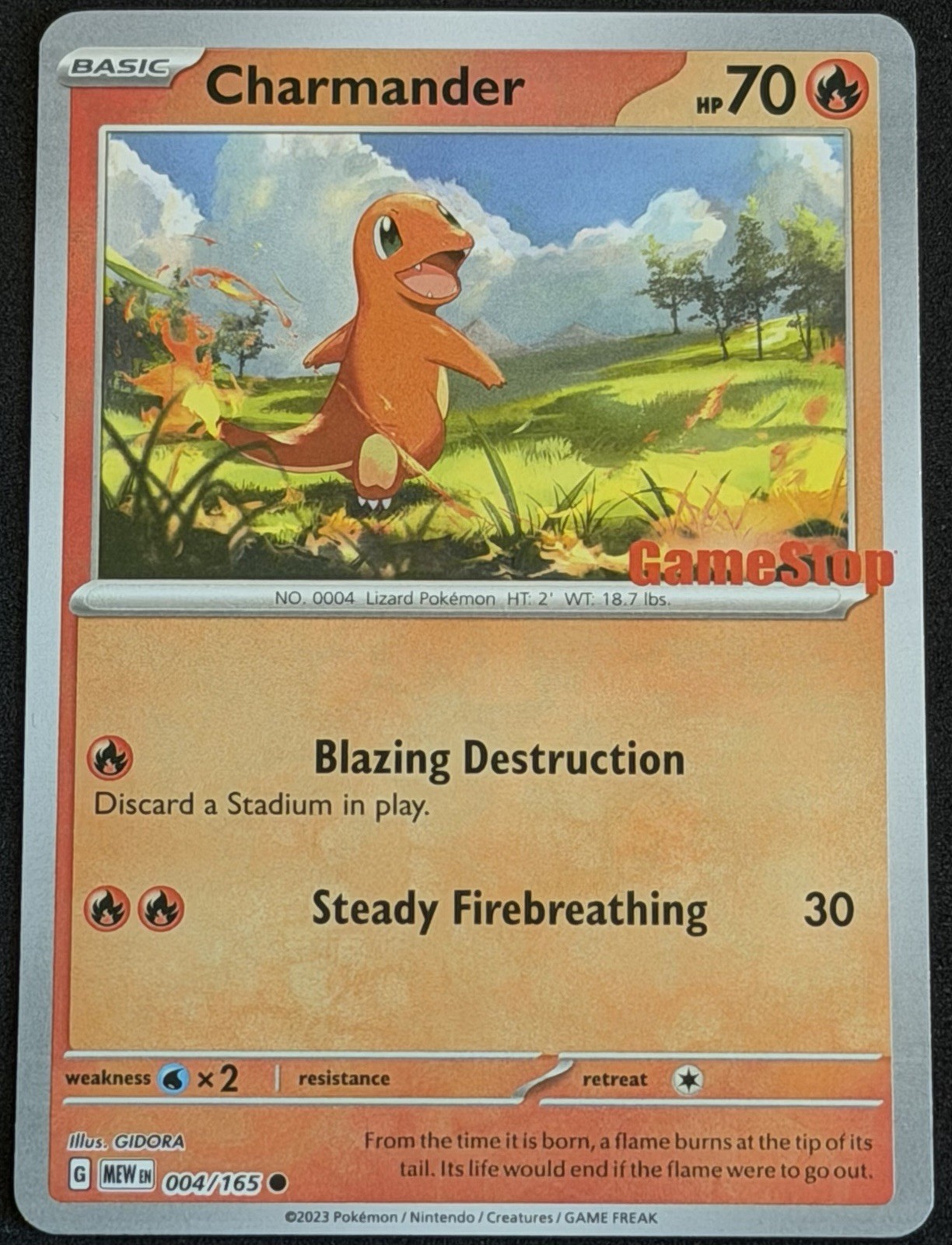 Charmander 004/165 GameStop Exclusive Stamp Pokemon 151 Promo