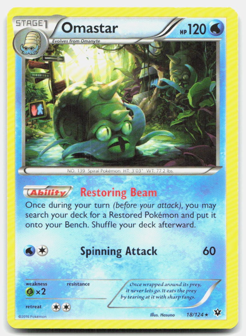 Fates Collide Omastar 18/124 NM Pokemon Rare Tcg Card