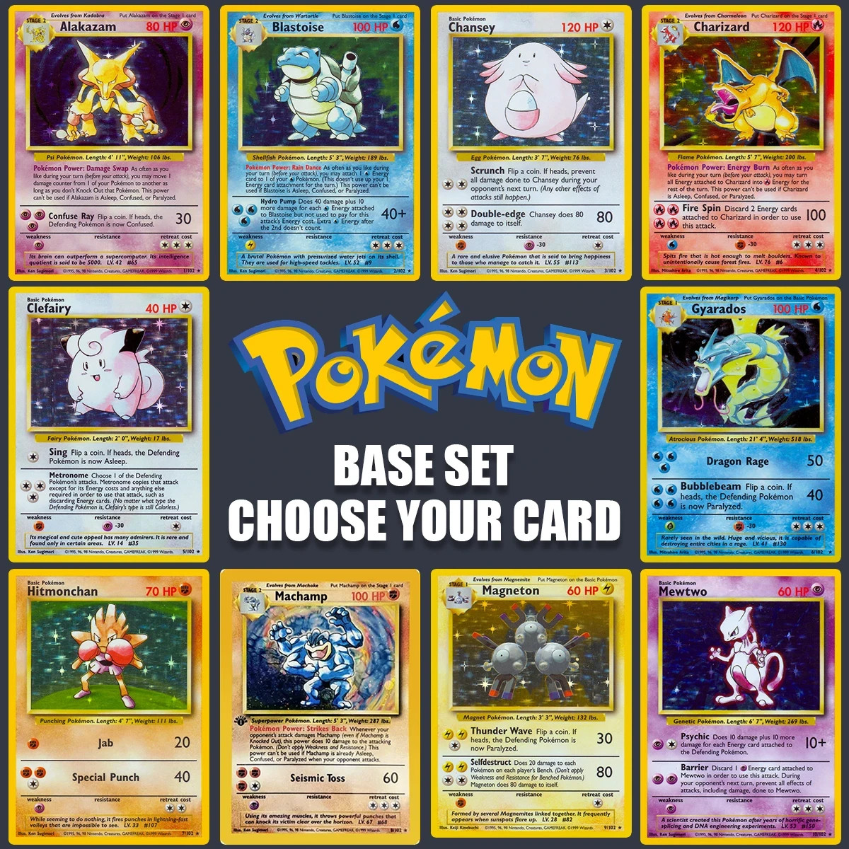 1999 Pokemon Base Set Unlimited WOTC: Choose Your Card!
