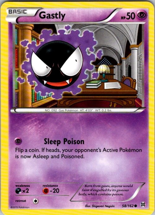 Pokemon BKT Gastly 58/162 Shigenori Negishi NM