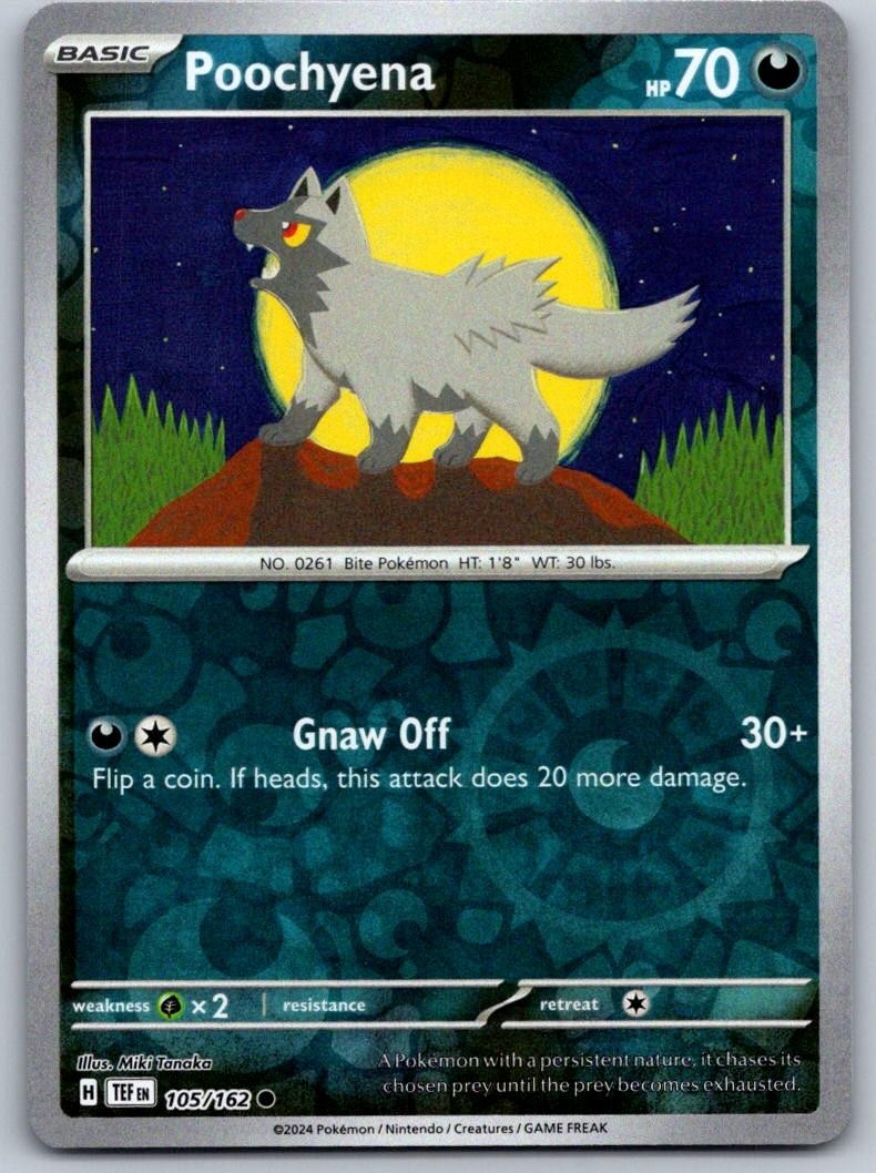 Poochyena 105/162 Common Temporal Forces Pokemon Reverse Holo Near Mint