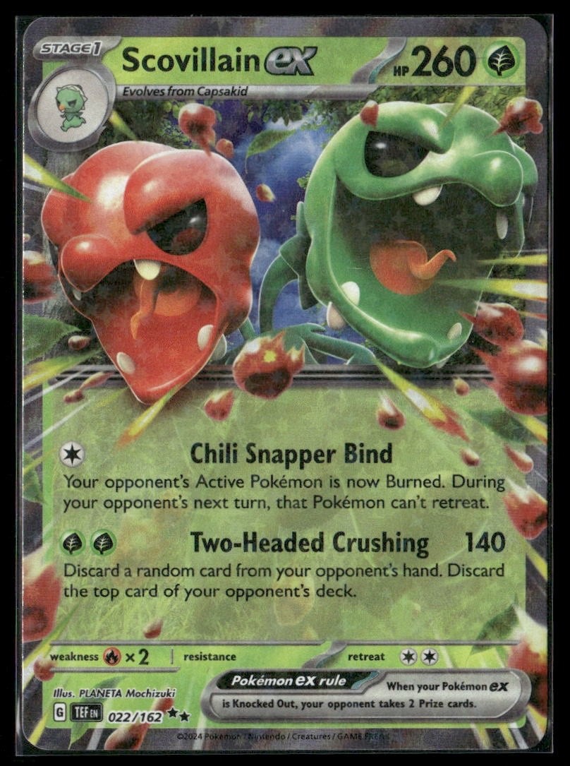 Scovillain ex – 022/162 Temporal Forces (TEF) Double Rare Holo Pokemon TCG
