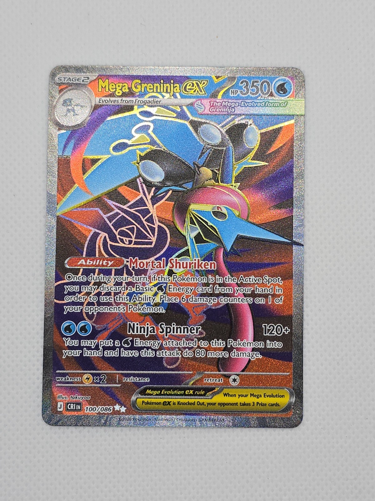 Pokémon TCG Mega Greninja Ex 100/086 Ultra Rare Holo Chaos Rising