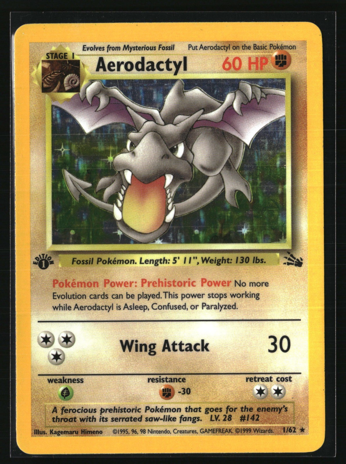 Aerodactyl (1) Holo Rare Fossil 01/62 LP
