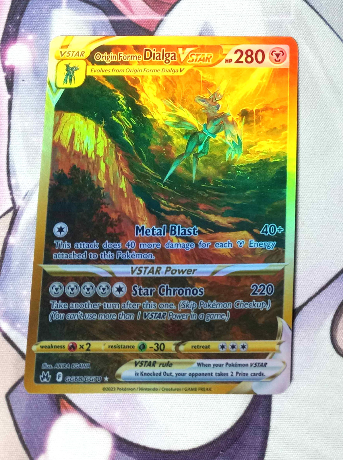 Origin Forme Dialga VSTAR GG68/GG70 Sword & Shield Doujin Card Eng Art ** READ *