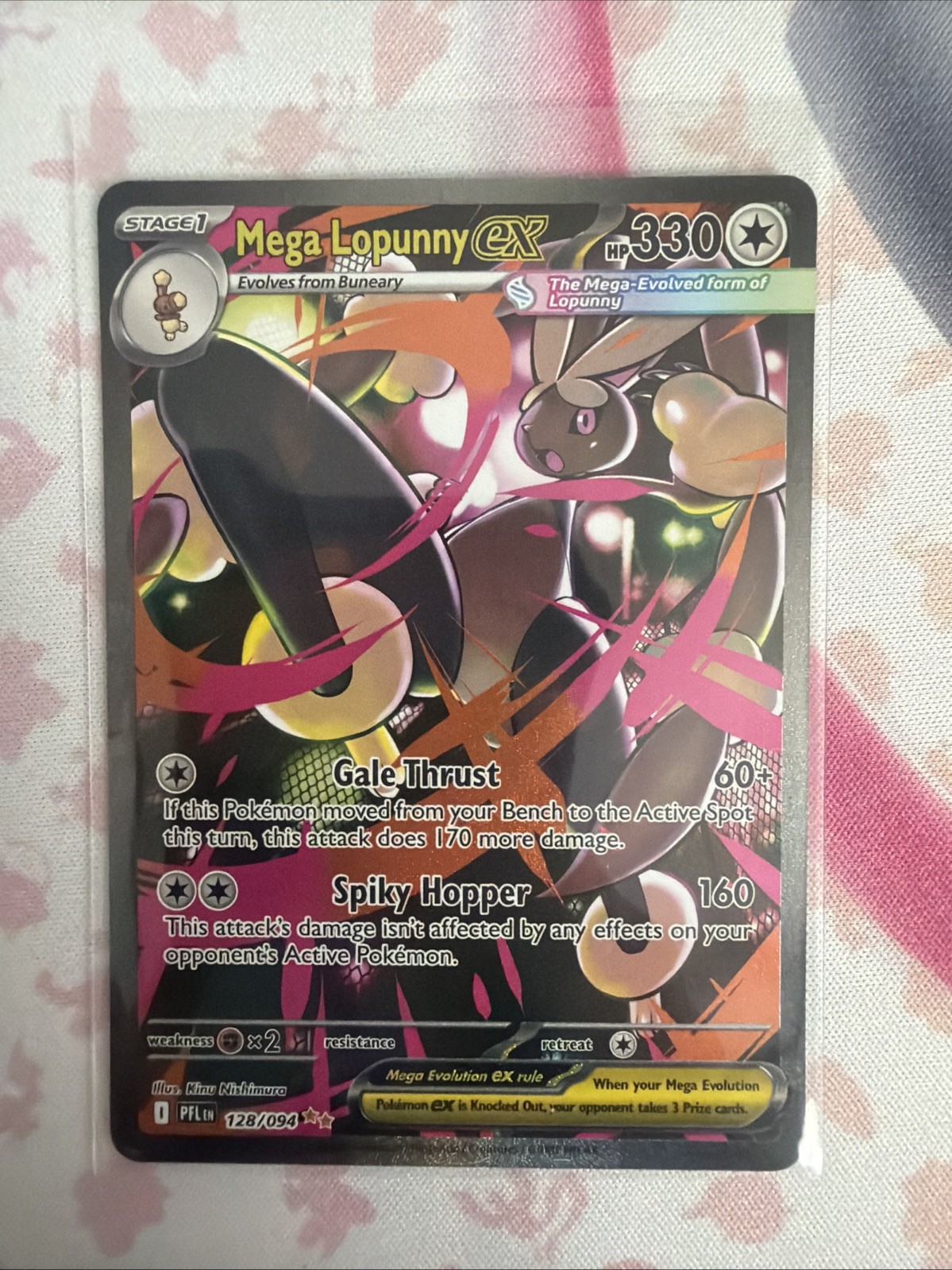 Mega Lopunny ex 128/094 Phantasmal Flames Pokemon Holo NM