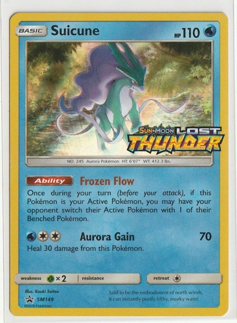 Suicune NM- Prerelease Promo SM149 Stamped Lost Thunder