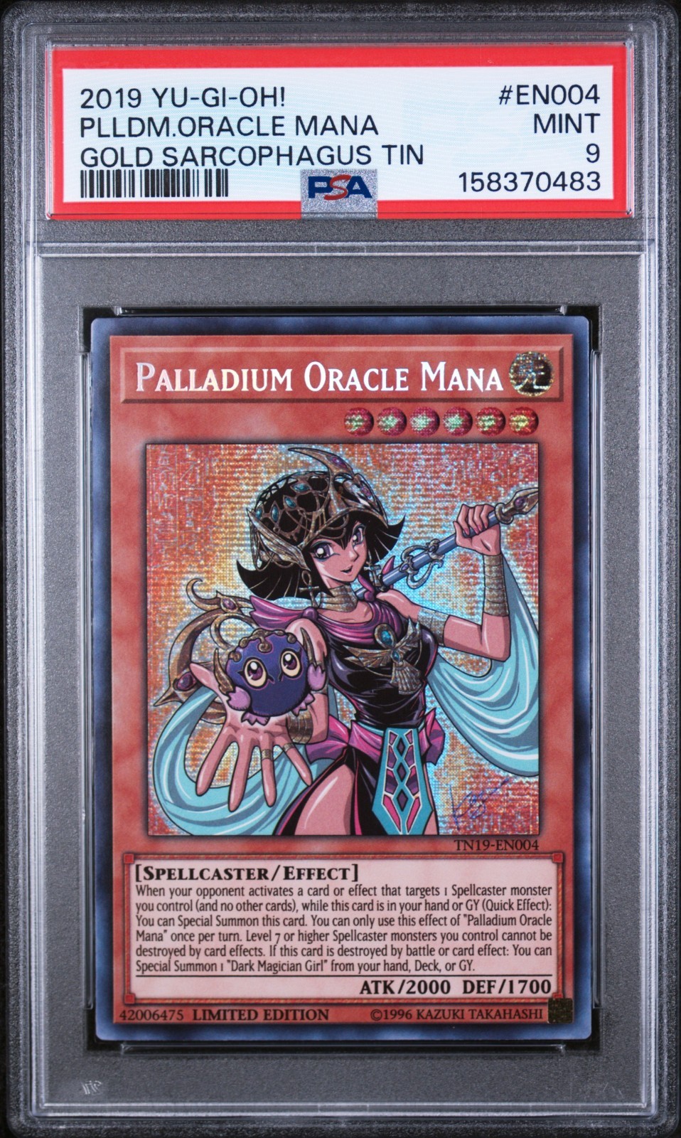 2019 YU-GI-OH! GOLD SARCOPHAGUS TIN #EN004 PALLADIUM ORACLE MANA PSA 9