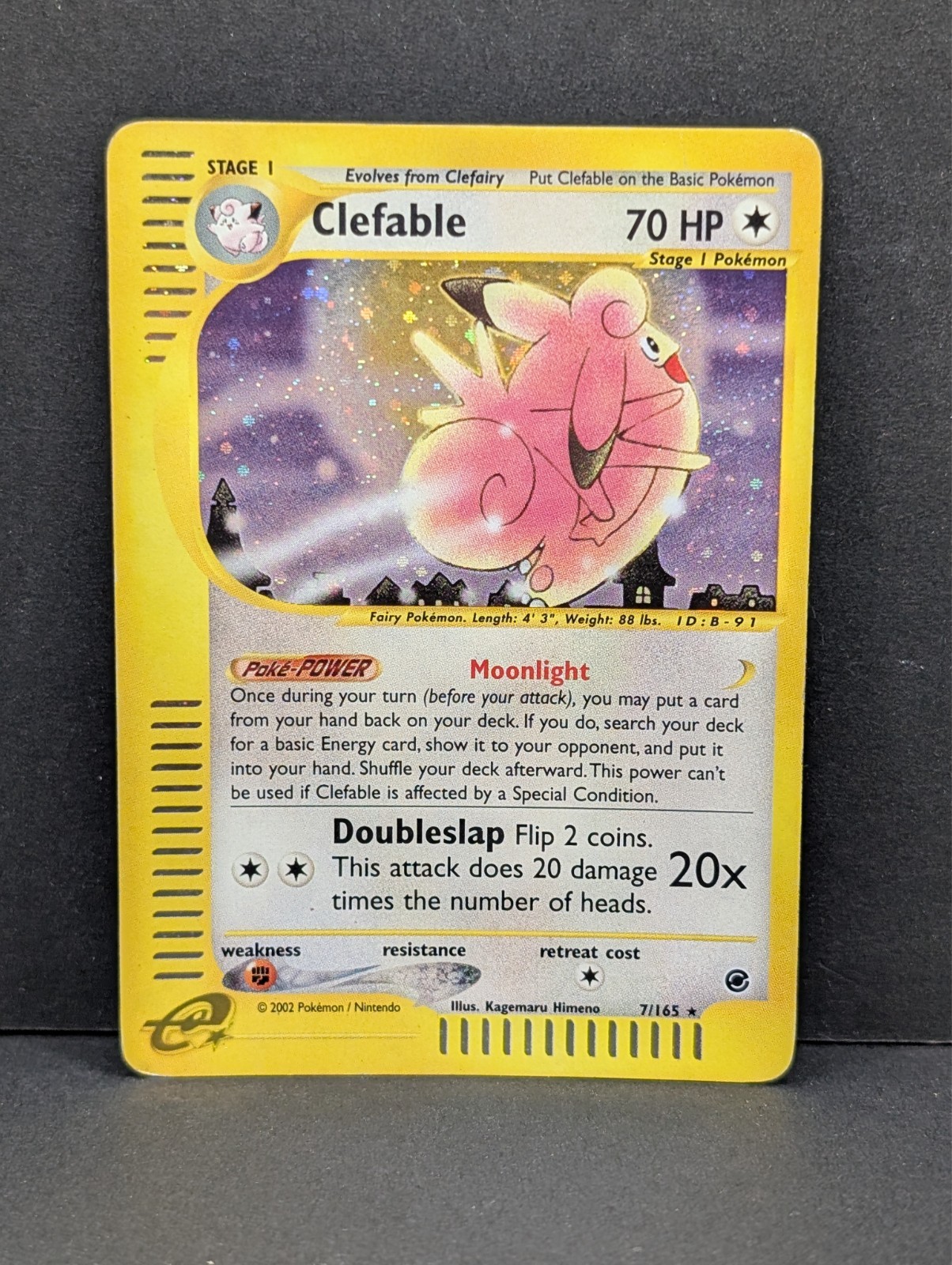 Clefable 007/165 Expedition Base Set Holo Ultra Rare Pokemon TCG Nintendo inked
