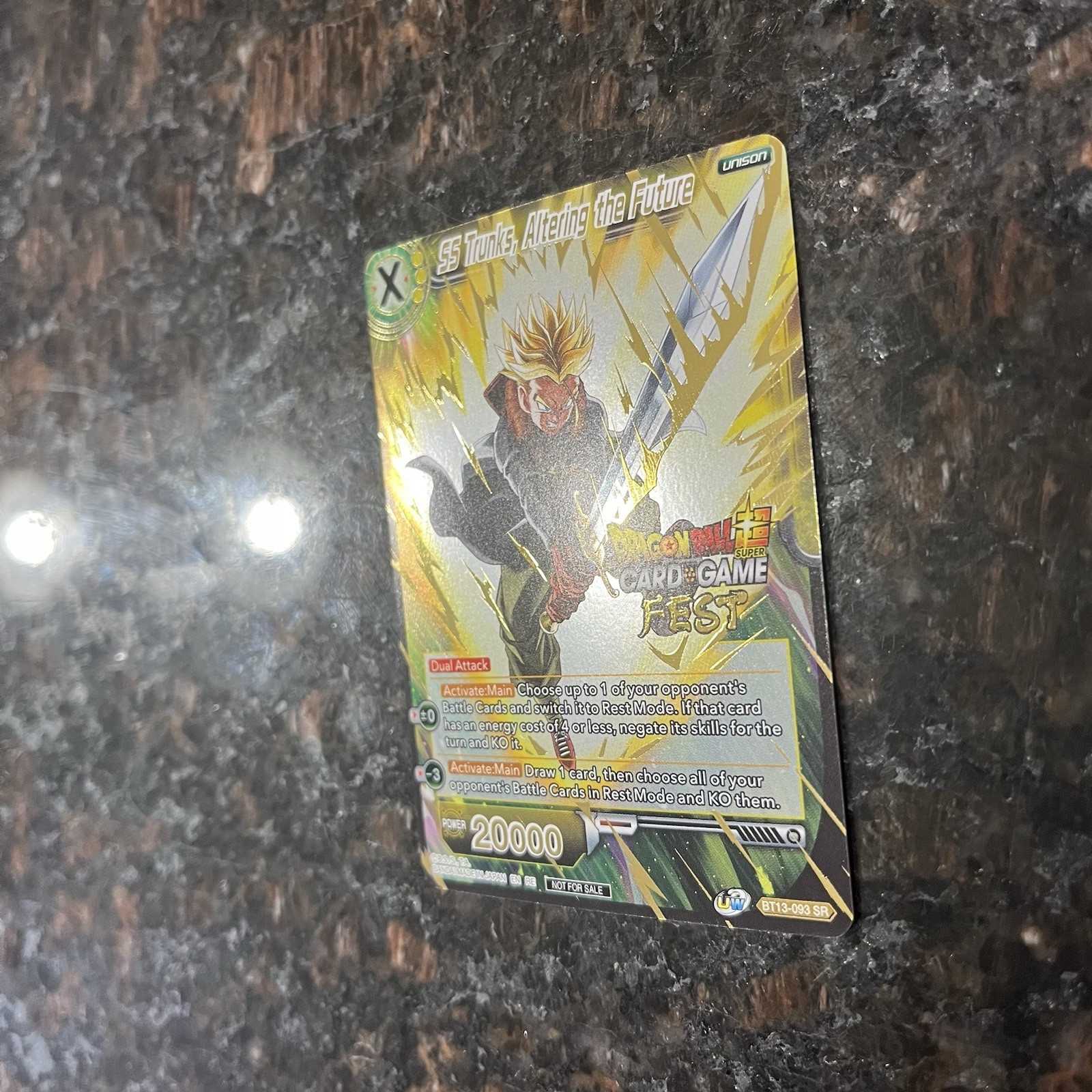 SS Trunks Altering the Future FEST STAMP Foil Dragon Ball Super Card Game | NM