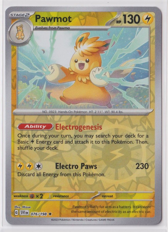 Pokemon Scarlet and Violet 076/198 Pawmot Reverse Holo