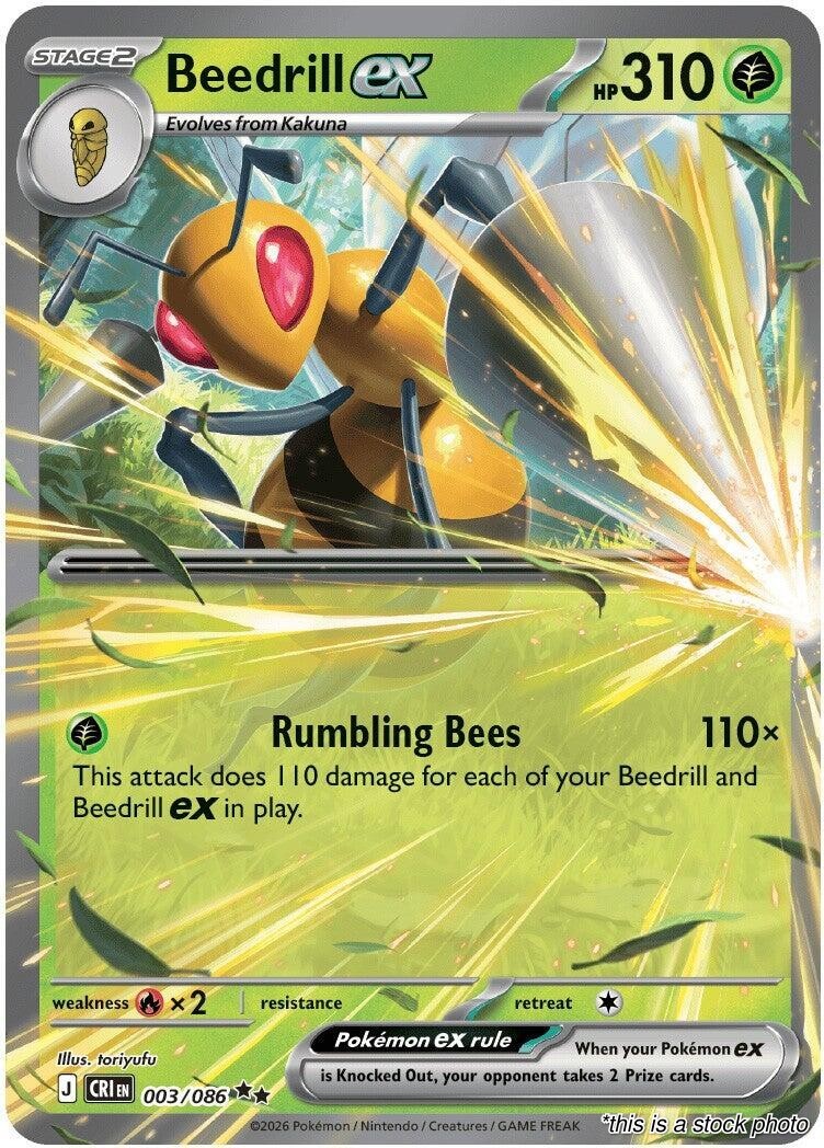 Beedrill ex, (CRI 003/086), Chaos Rising, NM, Pokemon