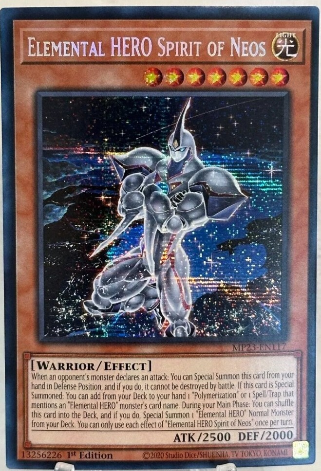 Yugioh Elemental Hero Spirit Of Neos MP23 Secret Rare NM 1st Edition