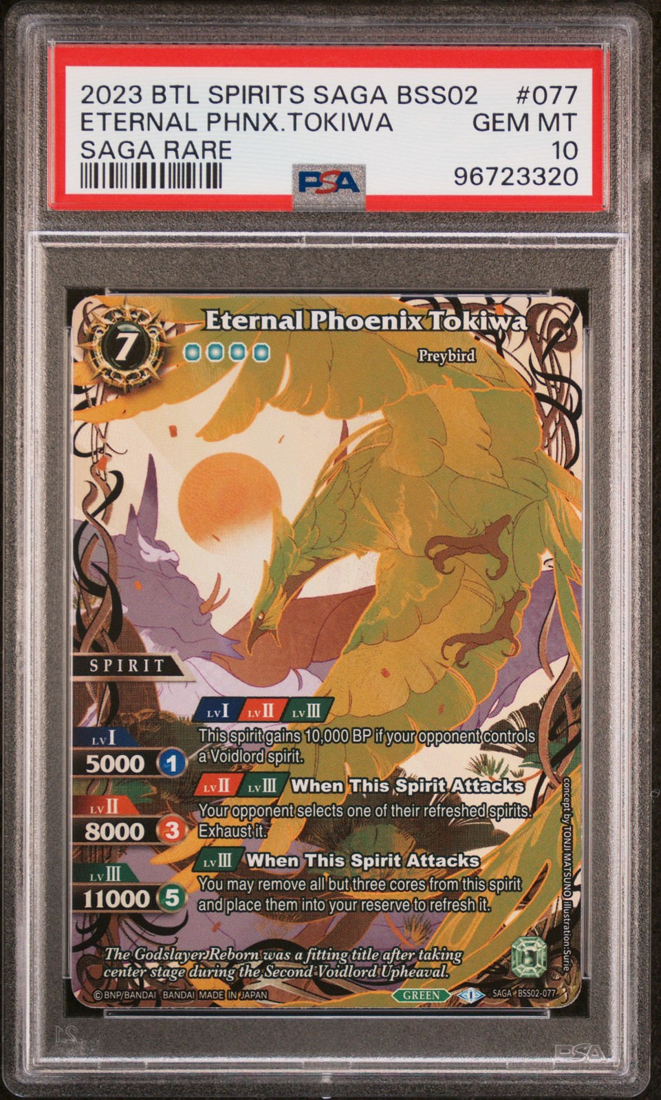 Eternal Phnx.Tokiwa Saga Rare Battle Spirits Saga False Gods 077 NM PSA 10