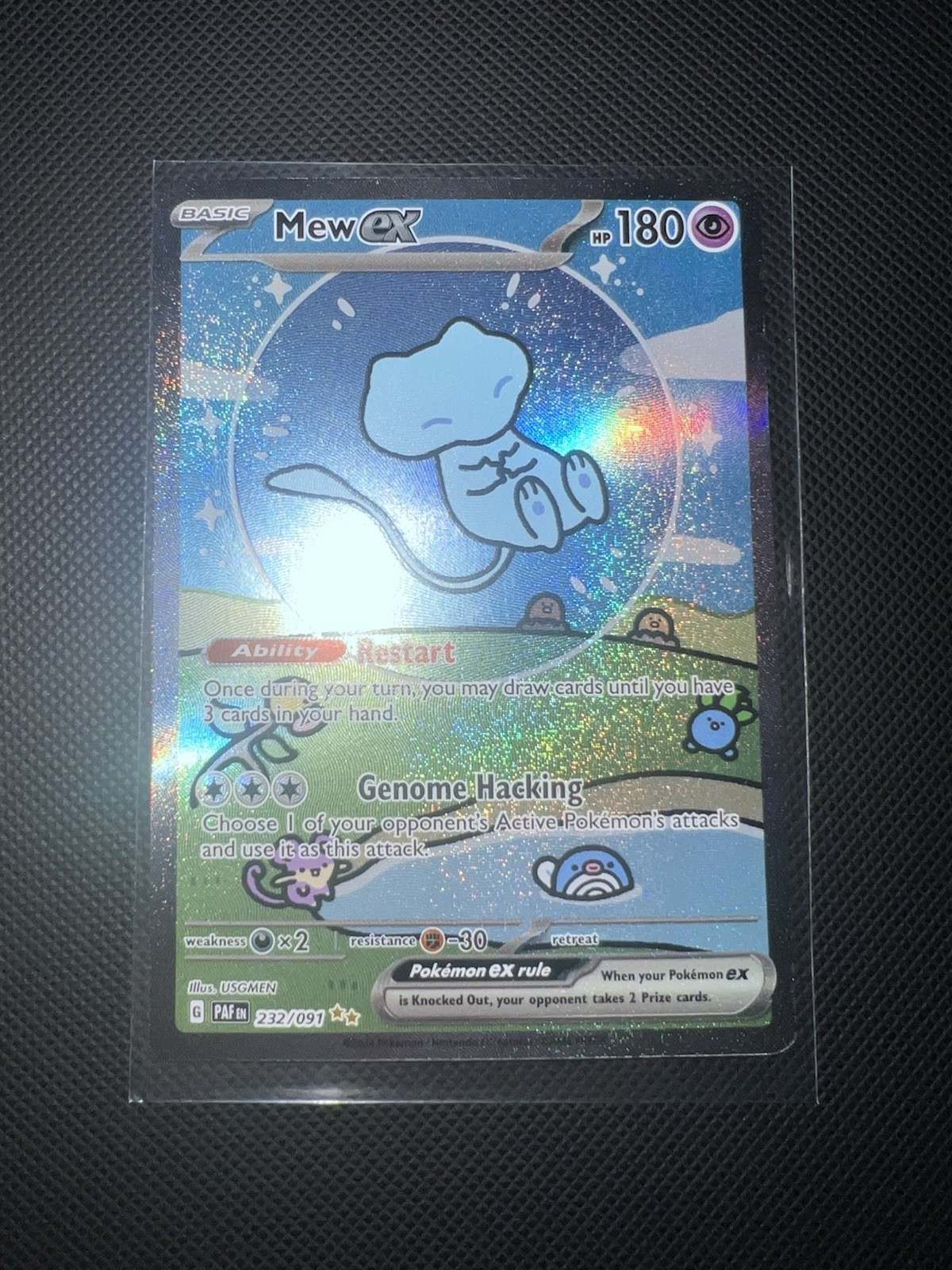 Mew EX 232/091 Sir Bubble Mew Paldean Fates SV Pokémon TCG Holo Full Art