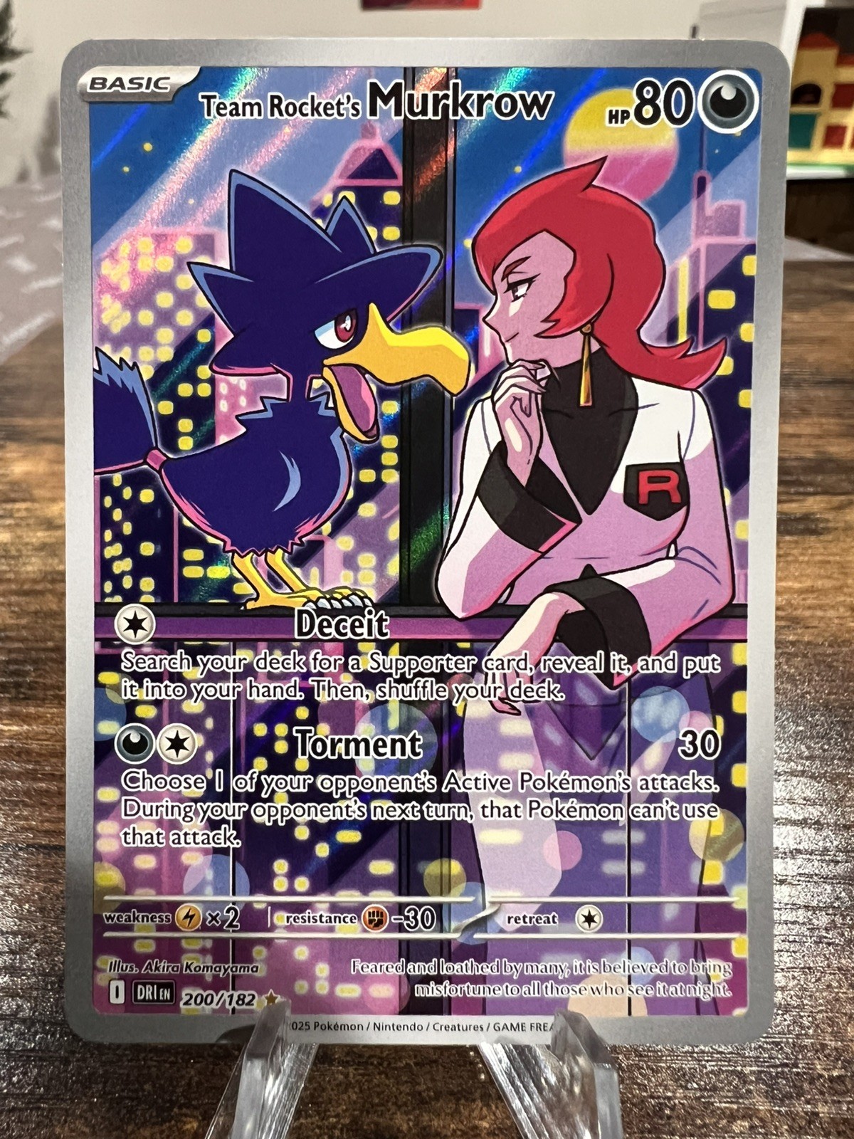 Pokémon TCG 2025 Team Rocket’s Murkrow 200/182 Destined Rivals Illustration Rare