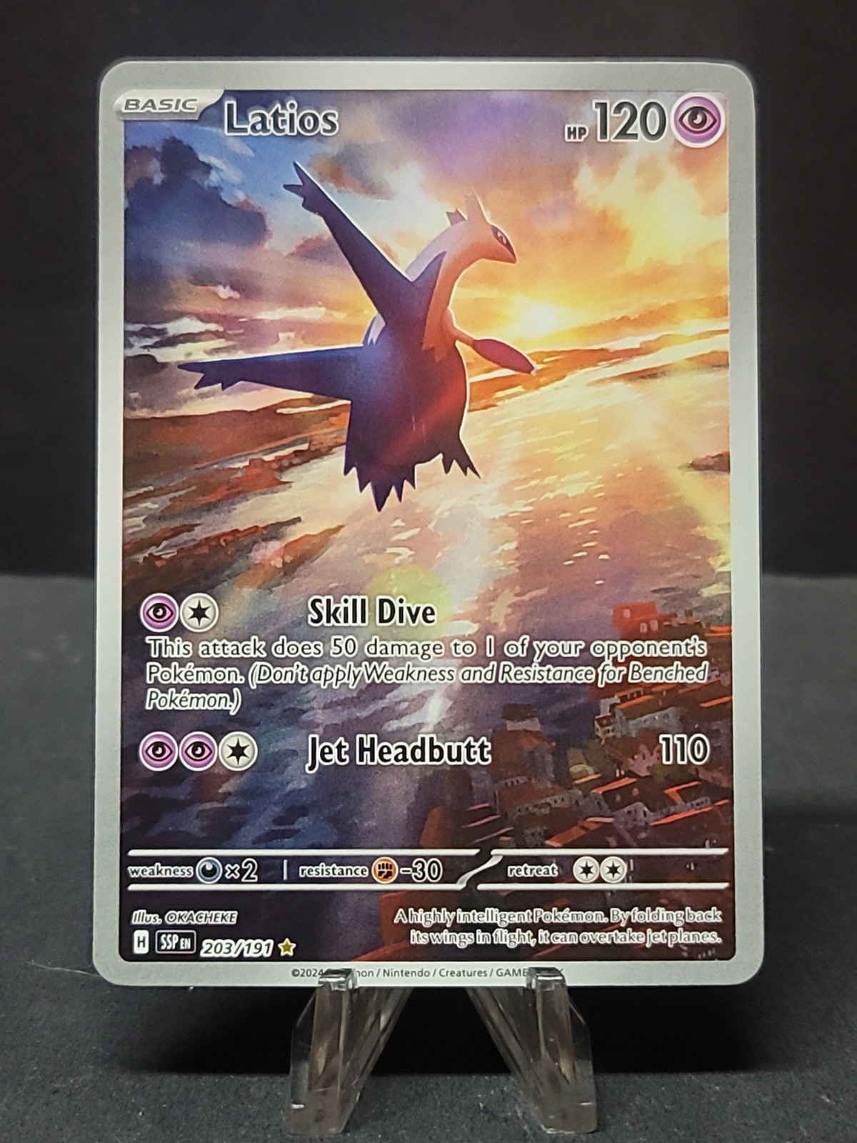 Pokémon TCG Latios 203/191 S&V Surging Sparks FA Illustration Rare Holo Card NM
