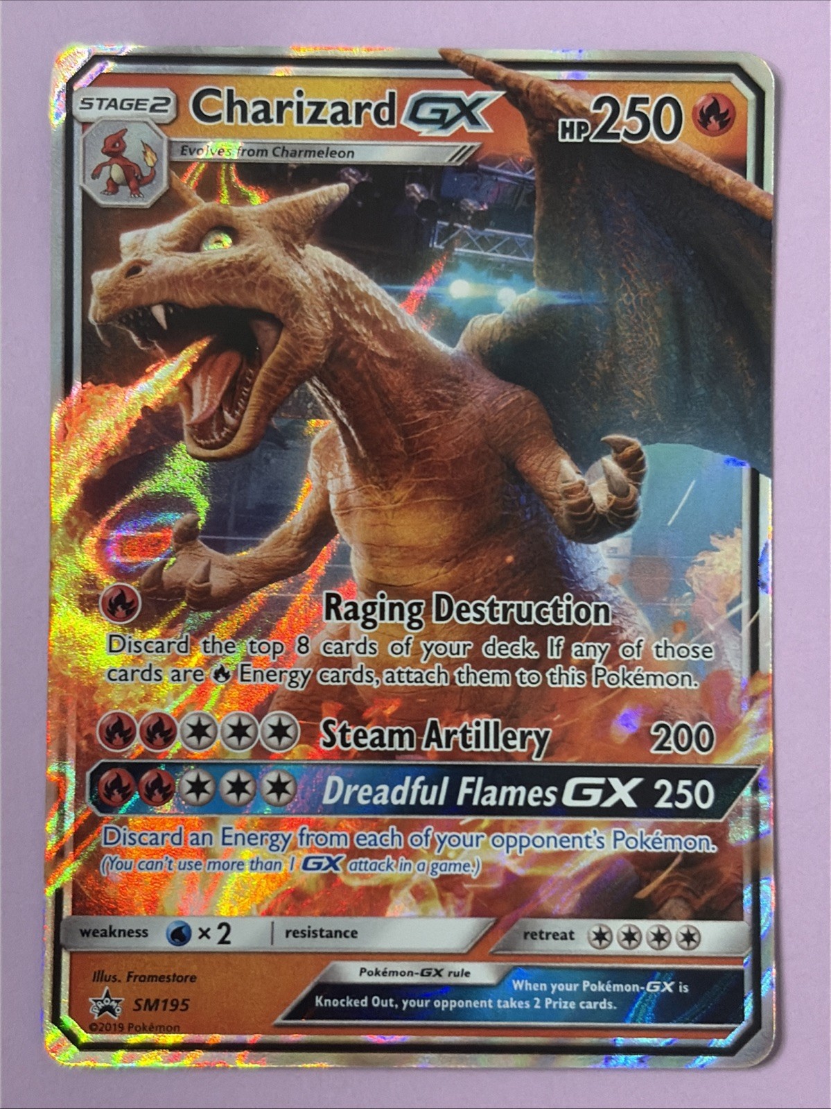 Pokémon Charizard GX SM195 – Sun & Moon Black Star Promo Holo