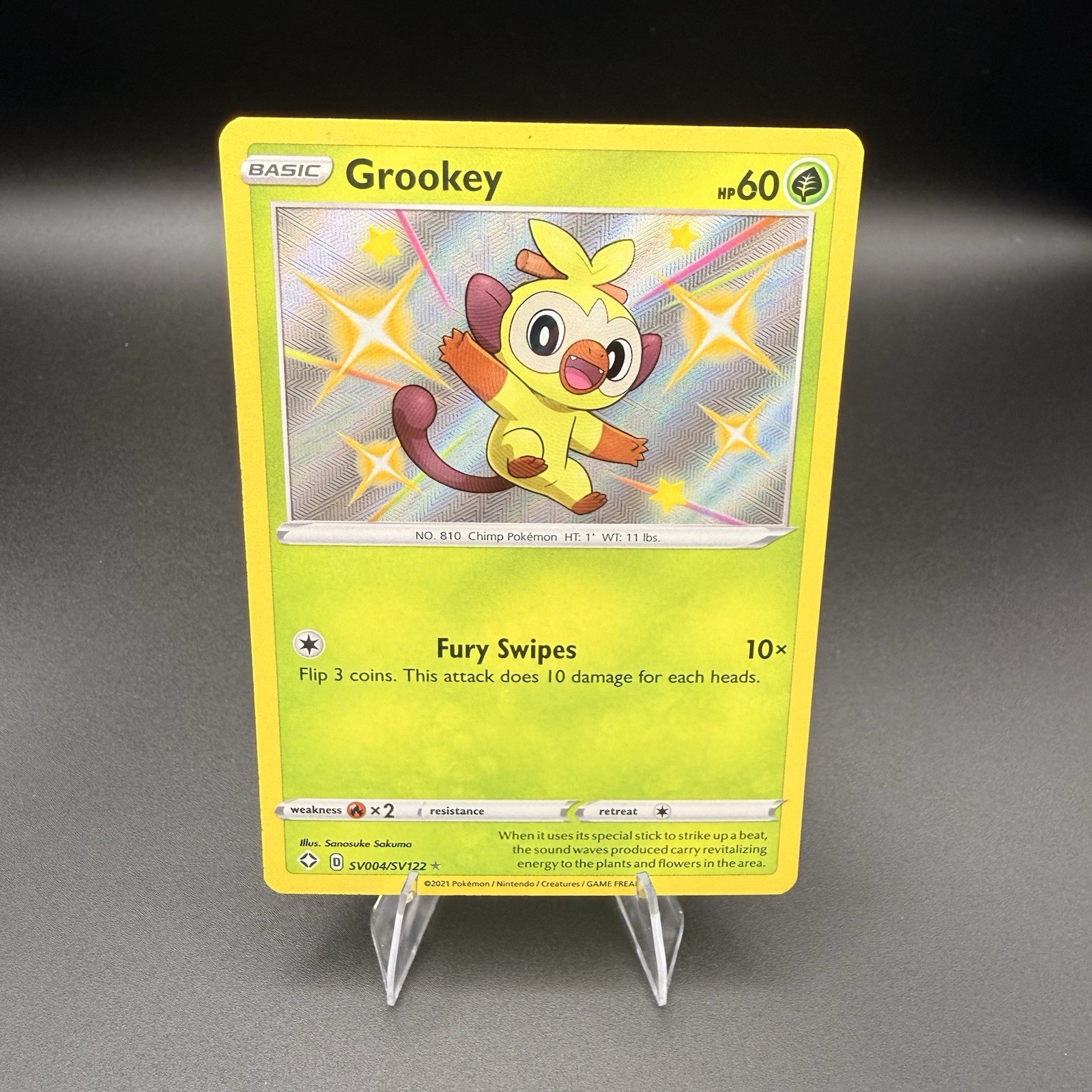 Grookey Holo Shiny Holo Rare Shining Fates: Shiny Vault SV004/SV122 NM